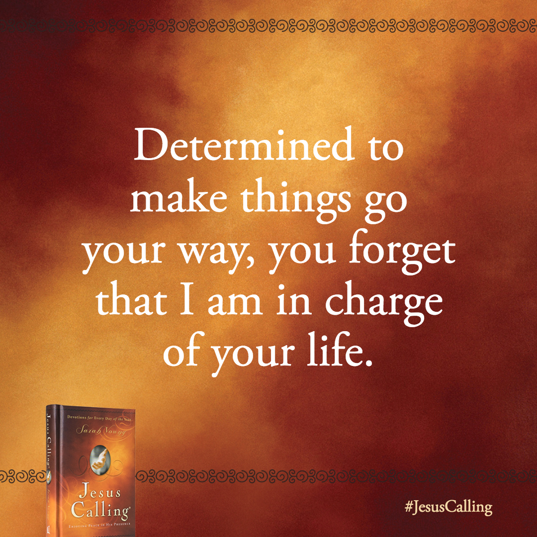 Determined to make things go your way, you forget that I am in charge of your life. The only remedy is to switch your focus from the problem to My Presence.