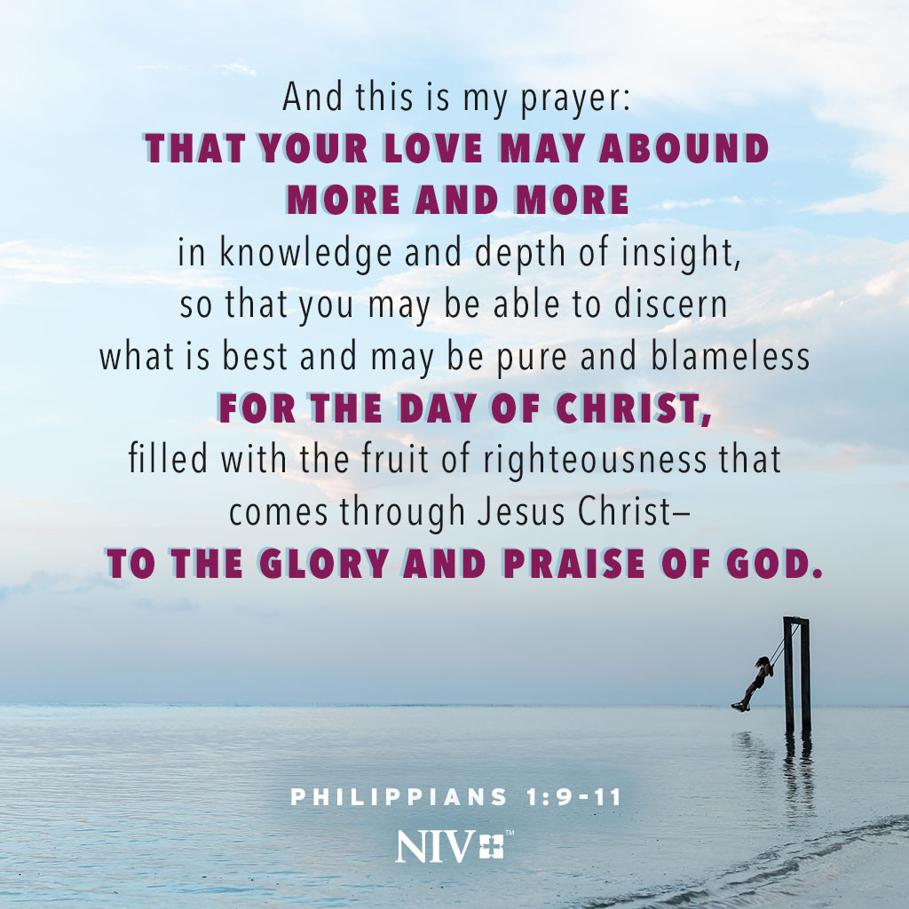 NIV Verse of the Day: Philippians 1:9-11