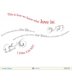 NIV Verse of the Day: 1 John 3:16
