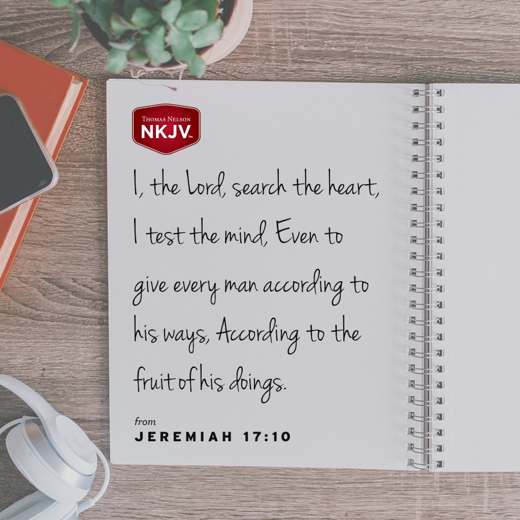 Nkjv Verse Of The Day Jeremiah 179 10