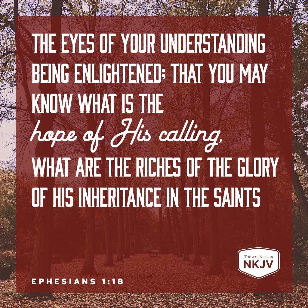 Nkjv Verse Of The Day Ephesians 1 18