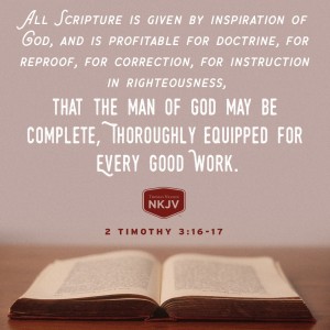 NKJV Verse of the Day: 2 Timothy 3:16-17