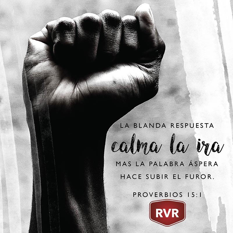 La blanda respuesta calma la ira; Mas la palabra áspera hace subir el furor. Proverbios 15:1